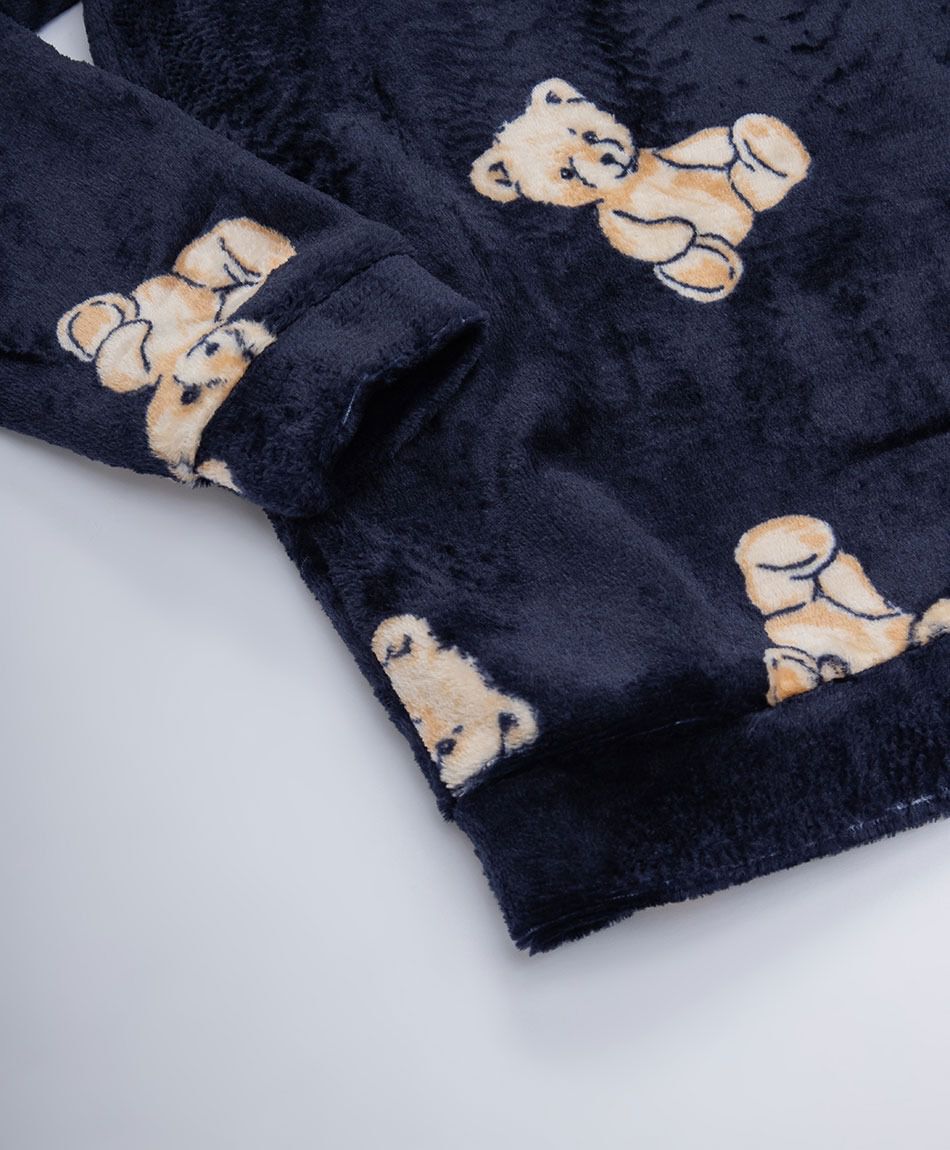 Pijama mujer coral ositos navy