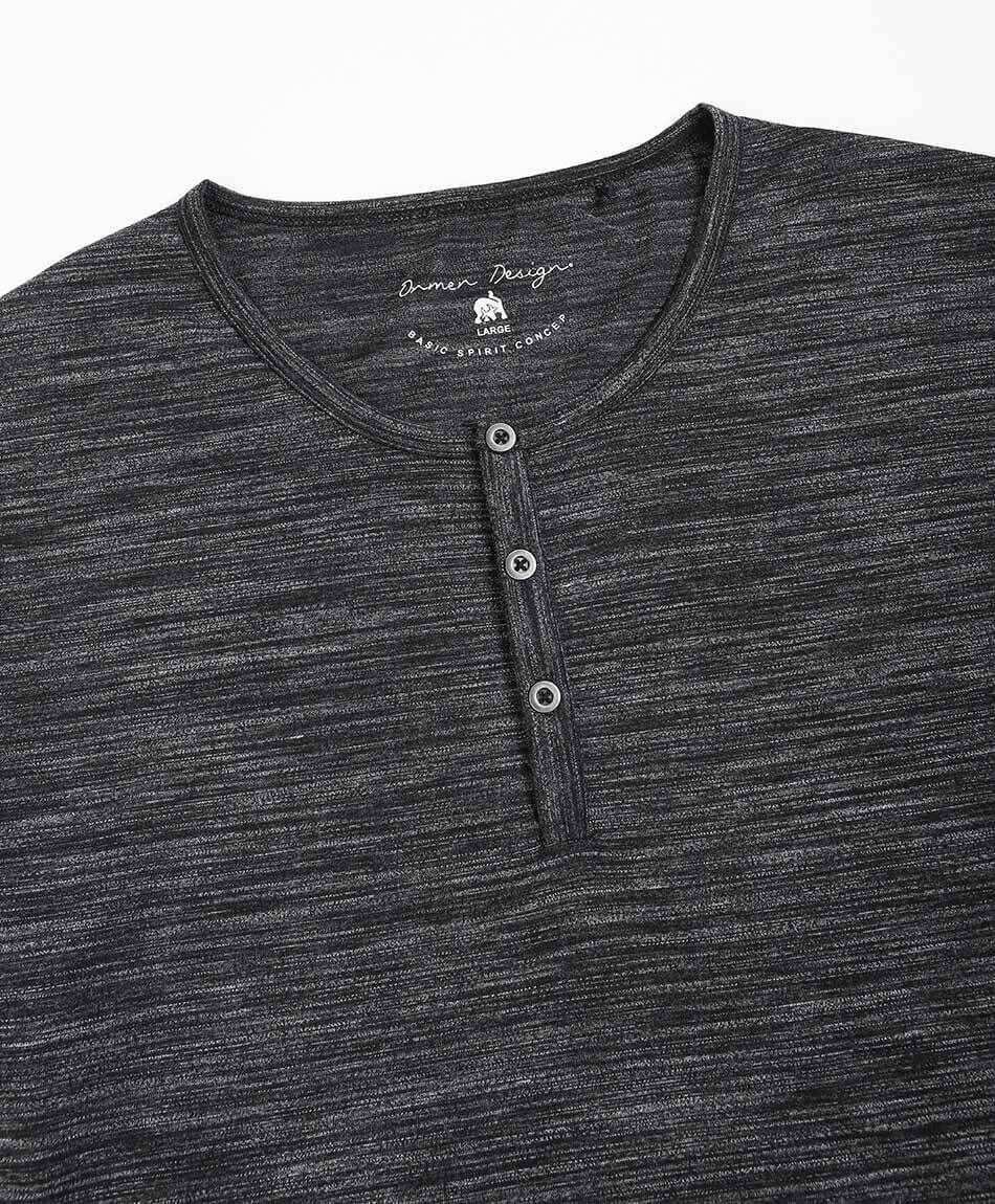 Remera hombre botones jaspeada