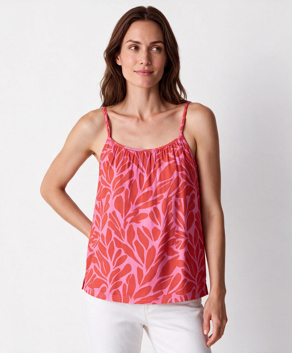 Camisa mujer top hojas