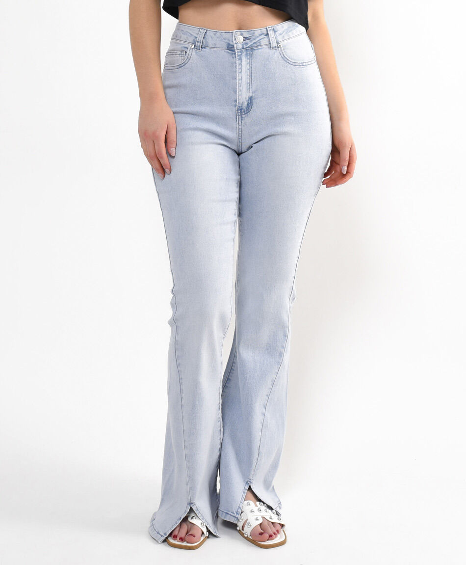 Jeans mujer corte split flare