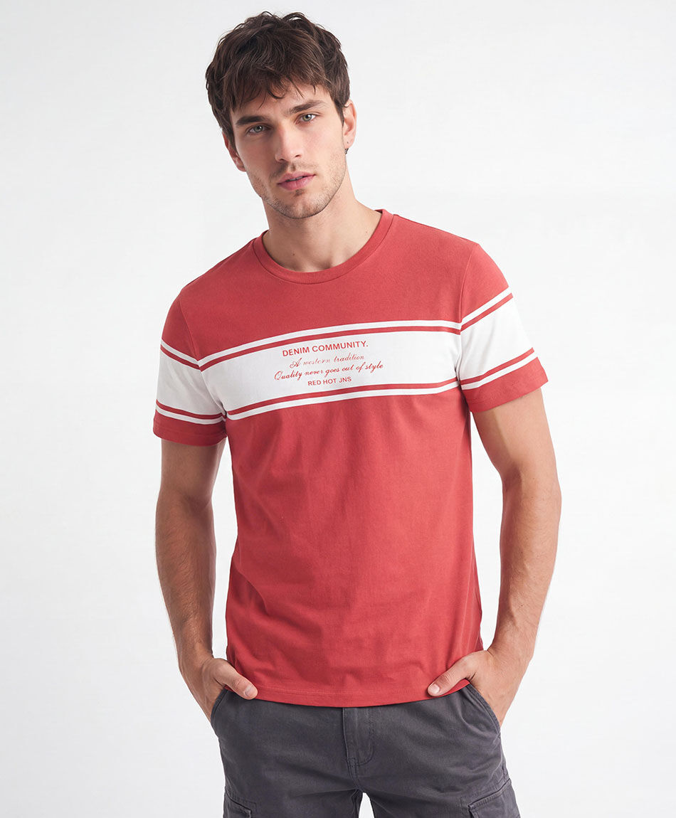 Remera hombre franja denim community