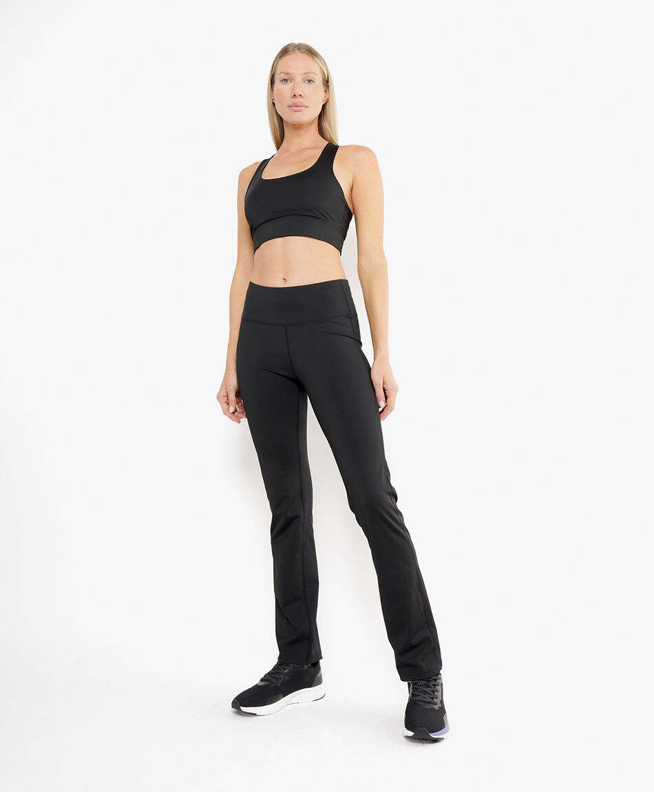 Calza mujer lisa flare tiro alto