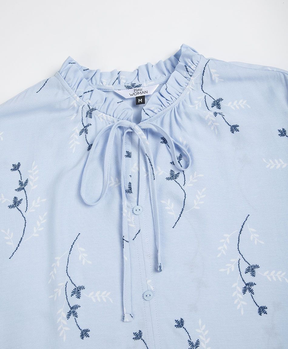 Camisa mujer florcitas lazo