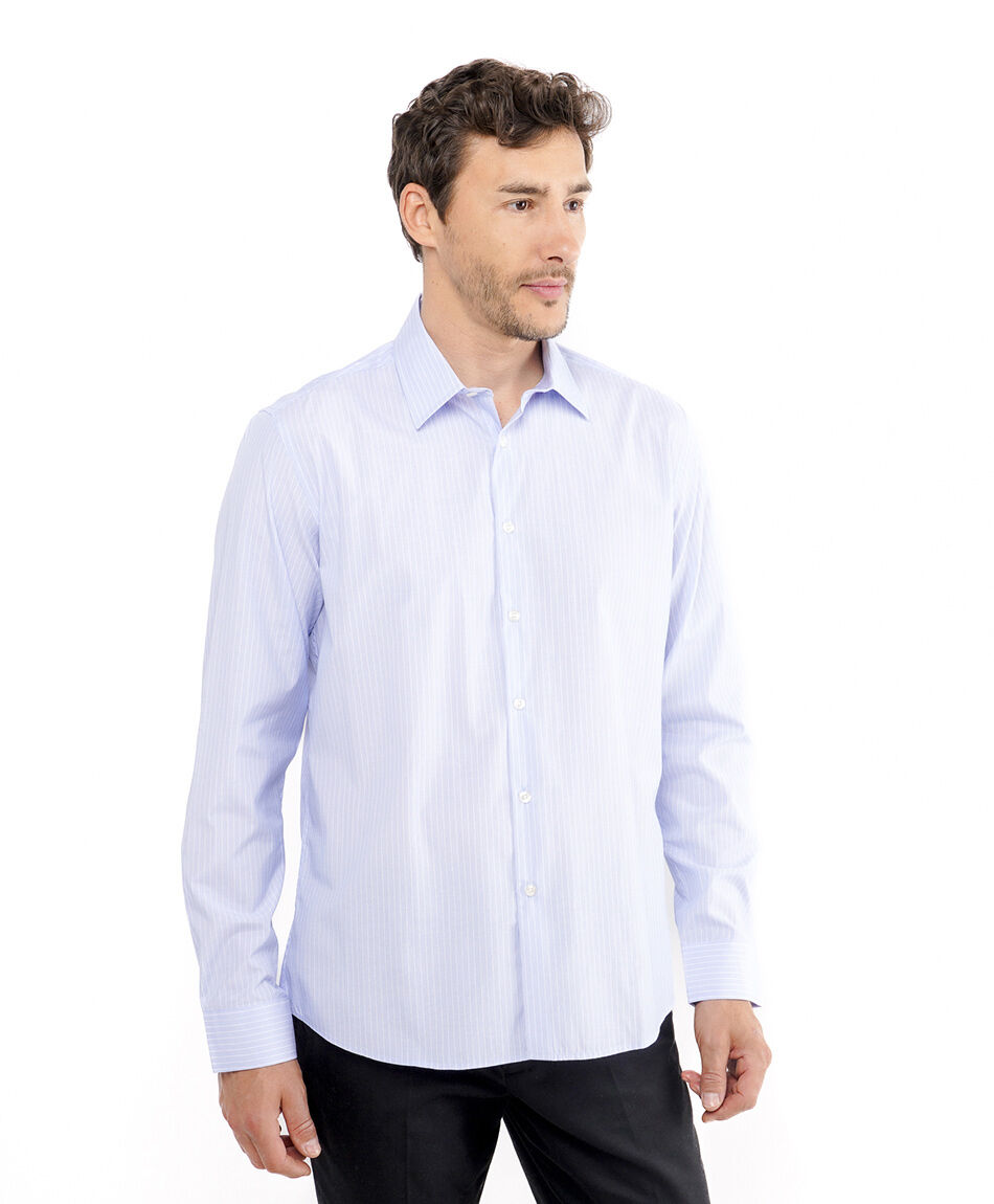 Camisa formal hombre dise&ntilde;o l&iacute;neas verticales
