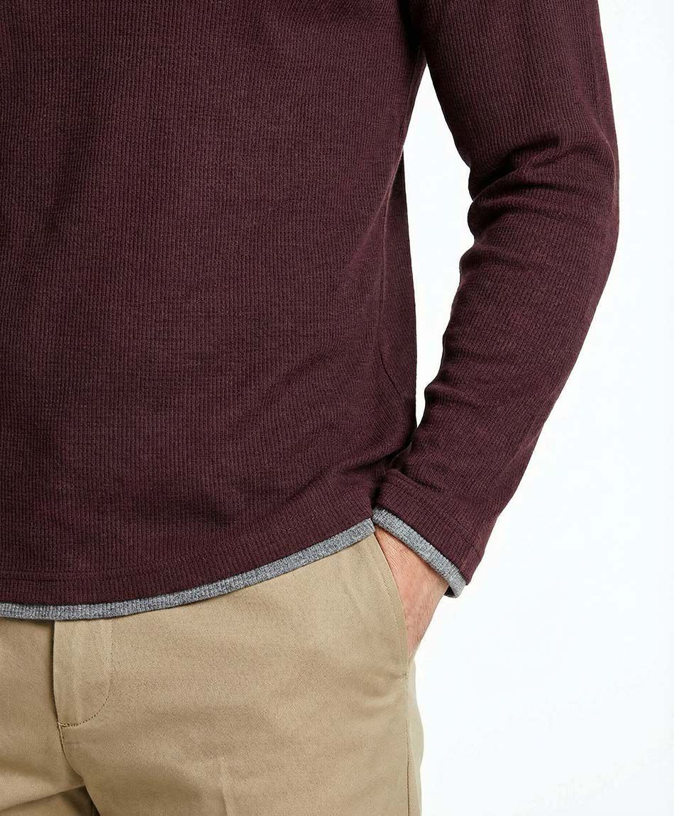 Remera hombre cuello redondo dark red