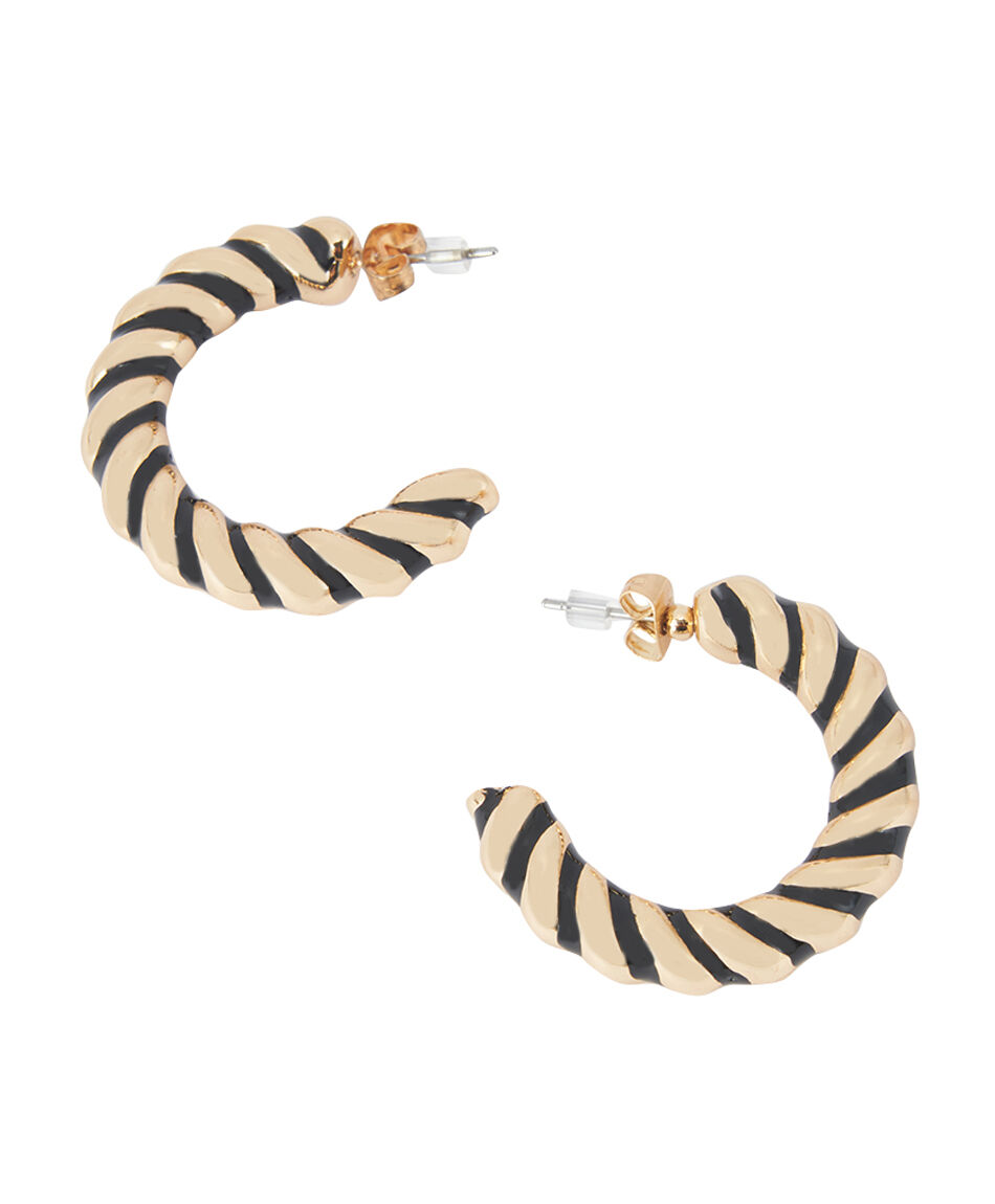 Aros mujer semi argolla bicolor