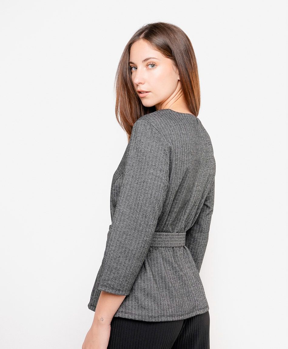 Remera mujer lazo cintura