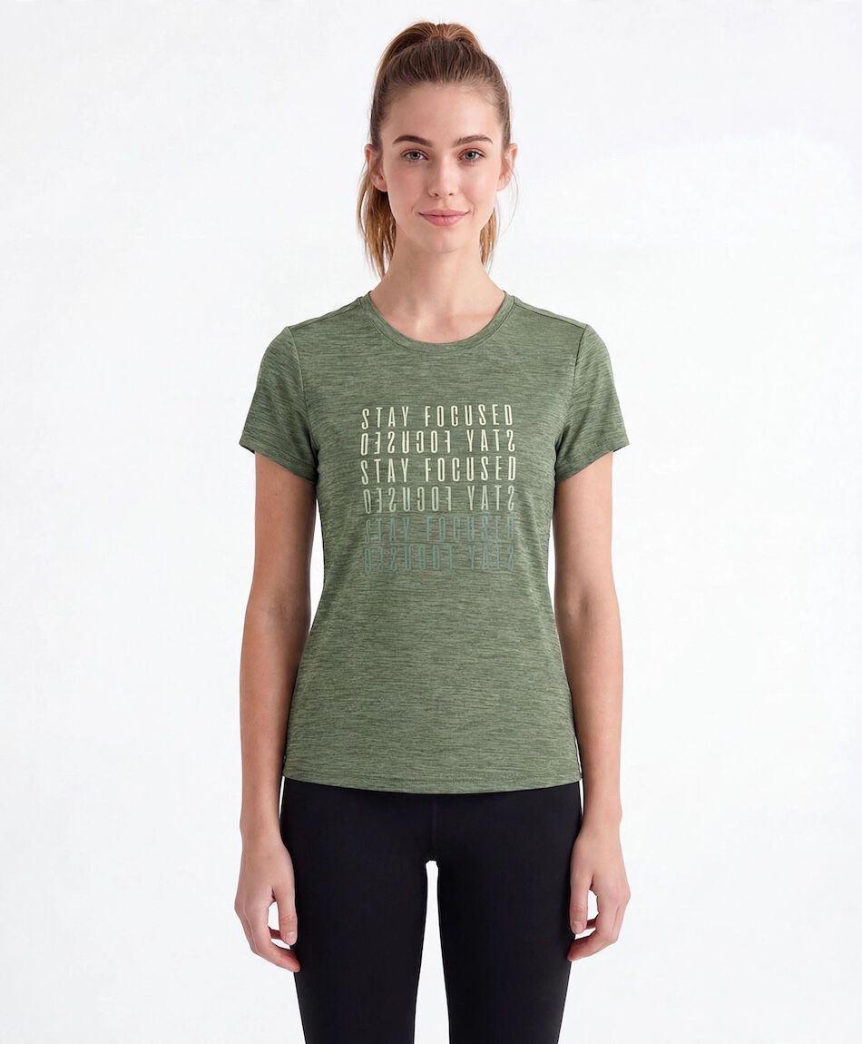 Remera deportiva mujer melange verde