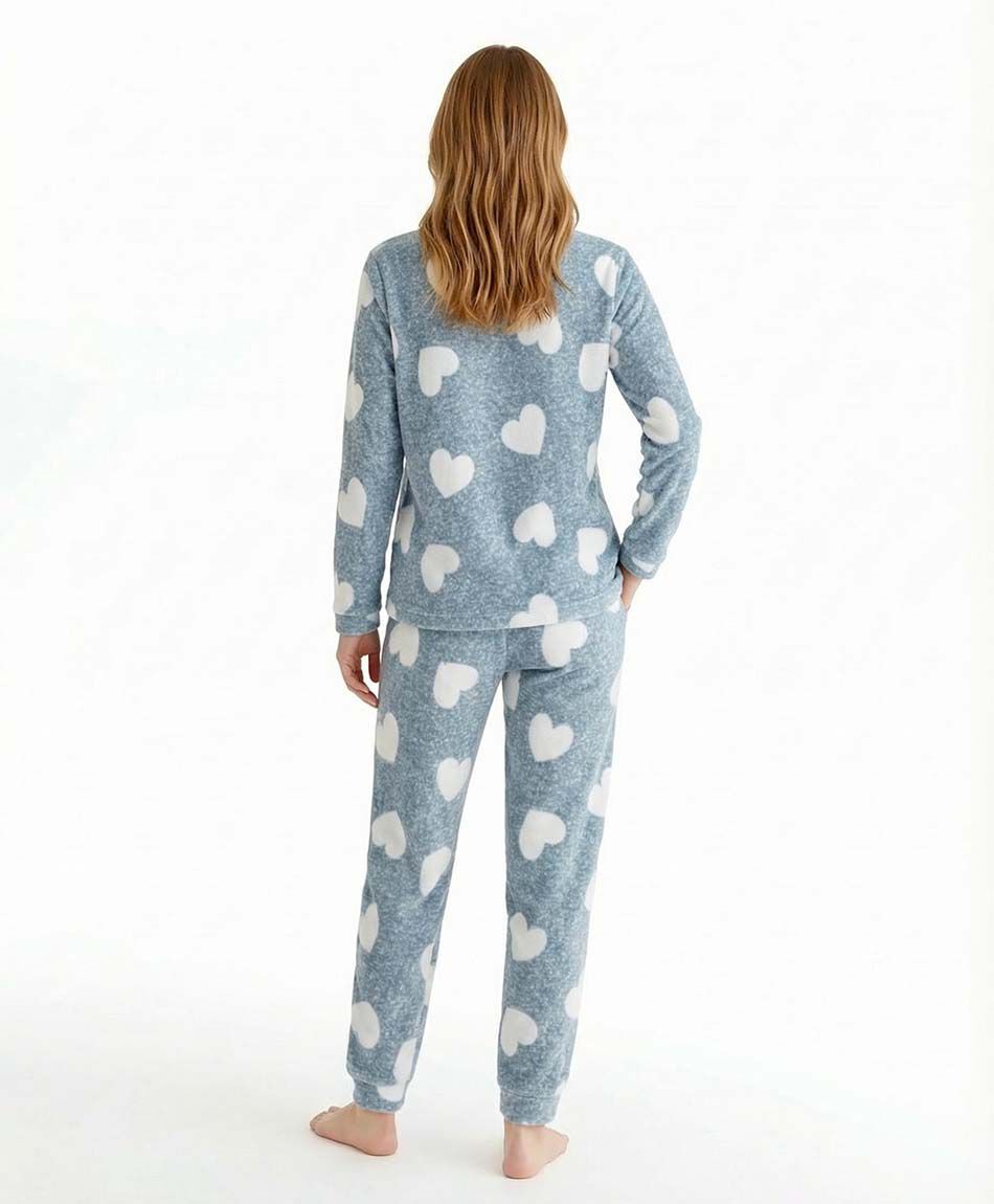 Pijama mujer micropolar corazones