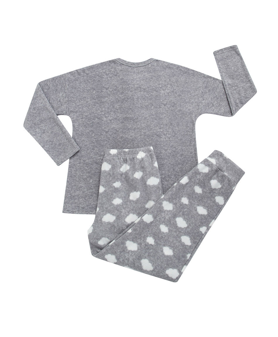 Pijama mujer polar nubes white
