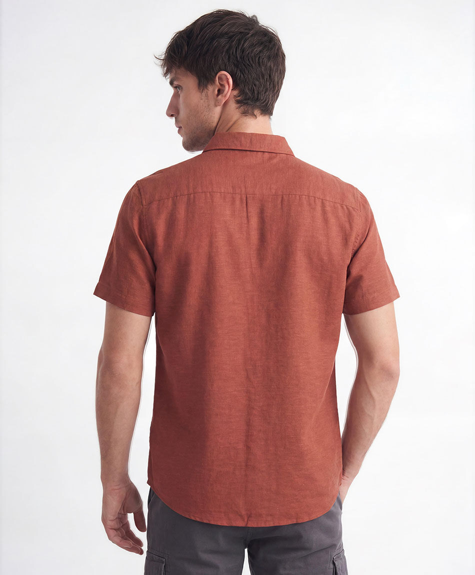 Camisa hombre lino bordado