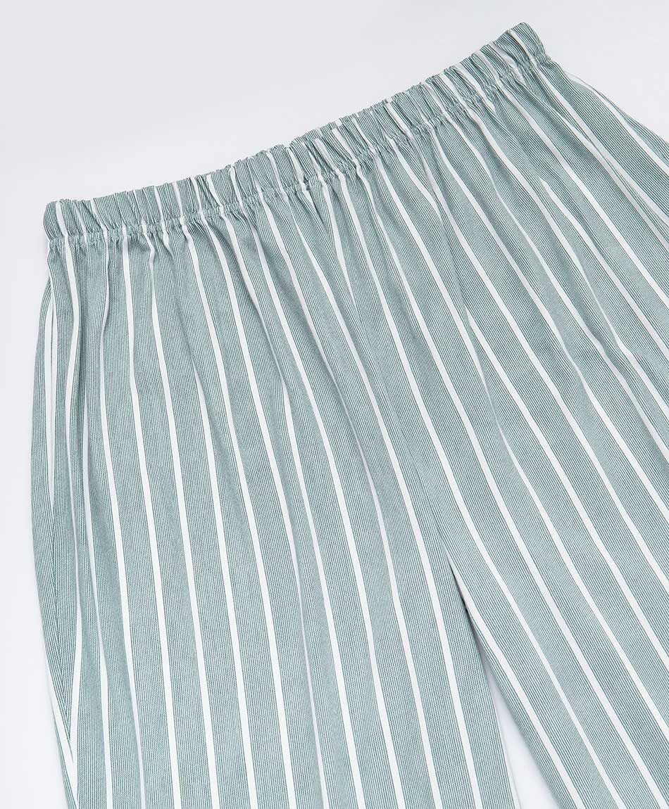 Pijama mujer camisero verde l&iacute;neas