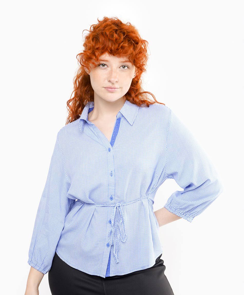 Camisa mujer lazo cintura