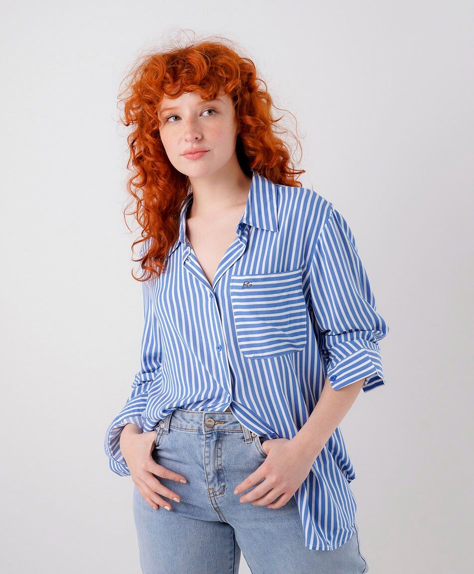 Camisa mujer lineas bolsillo