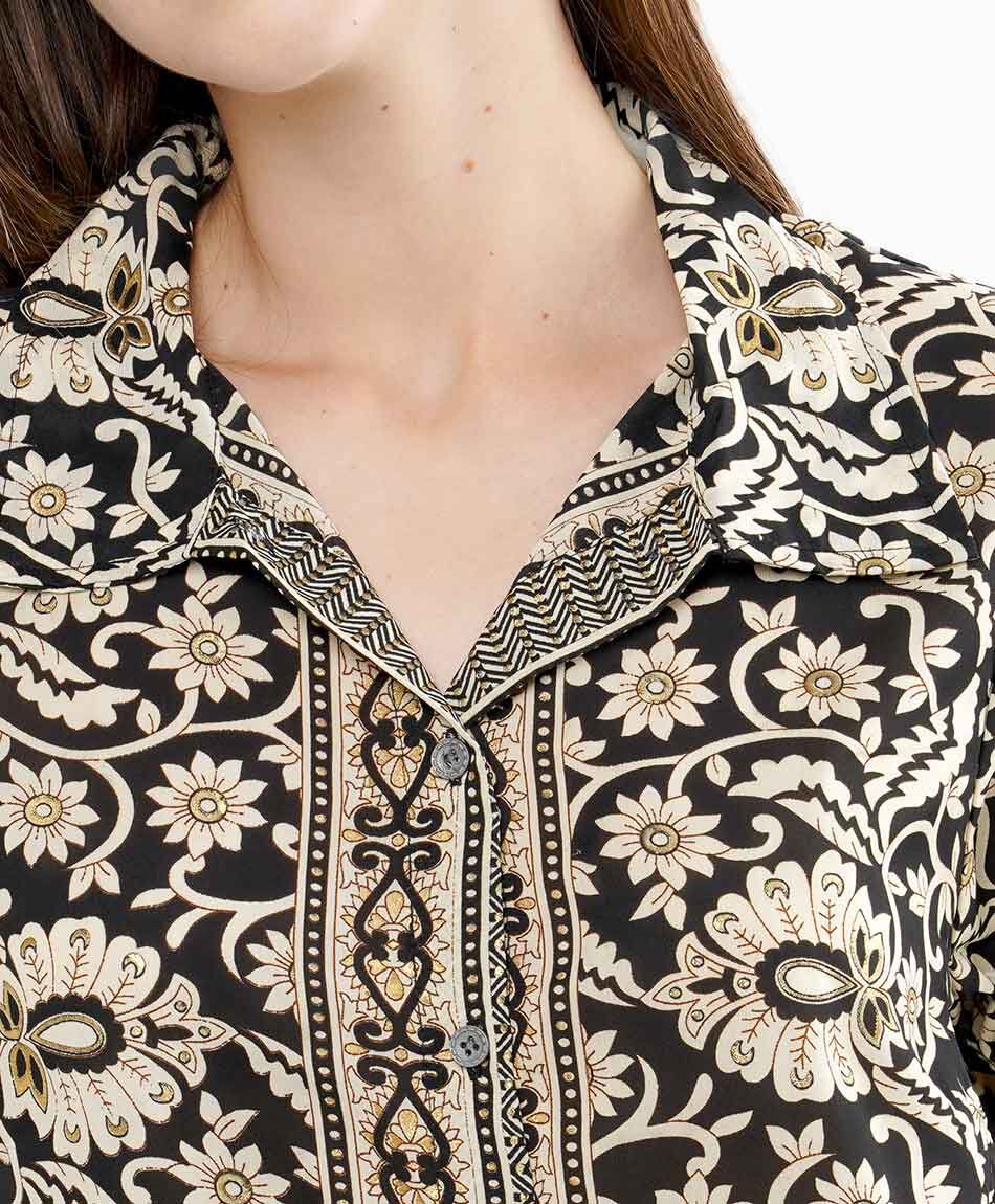 Camisa mujer print nudo