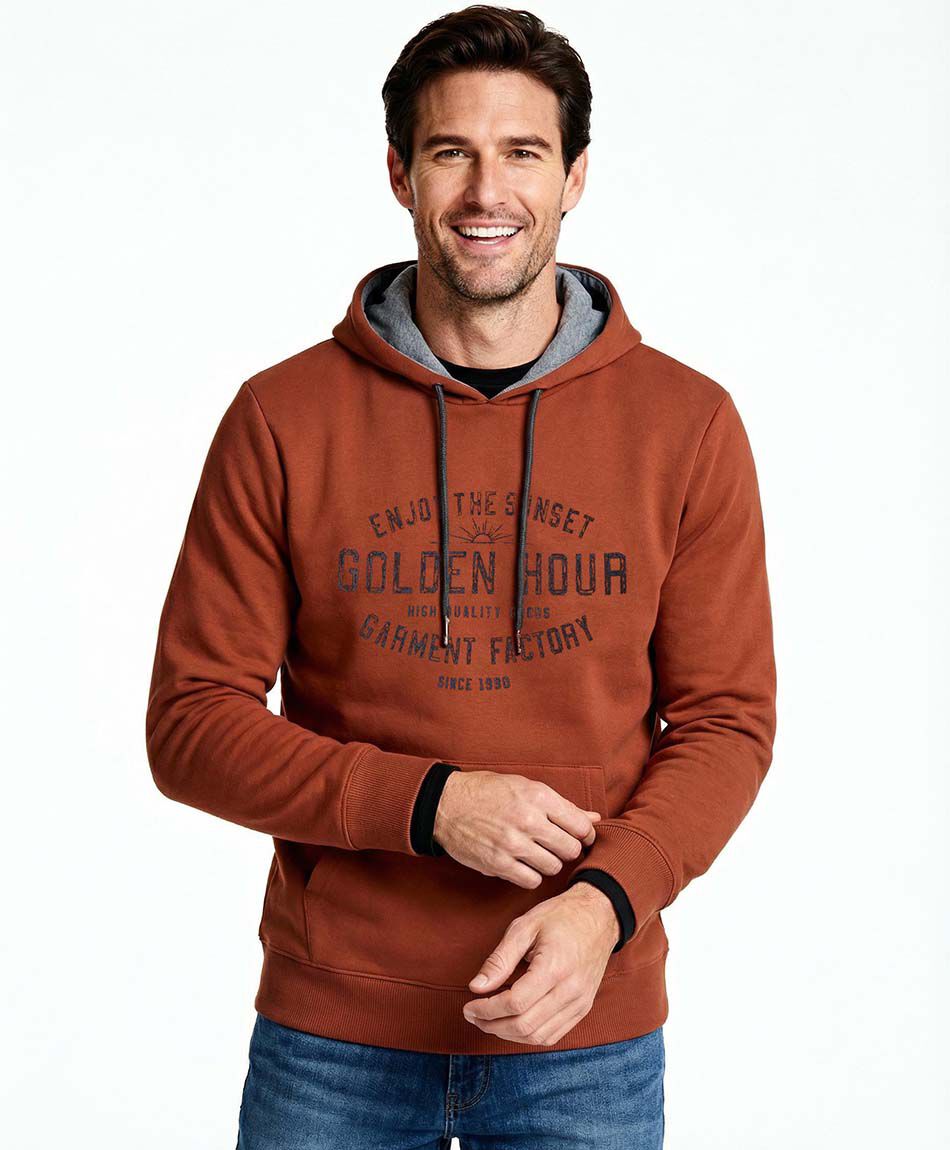 Buzo hombre estampado golden hour