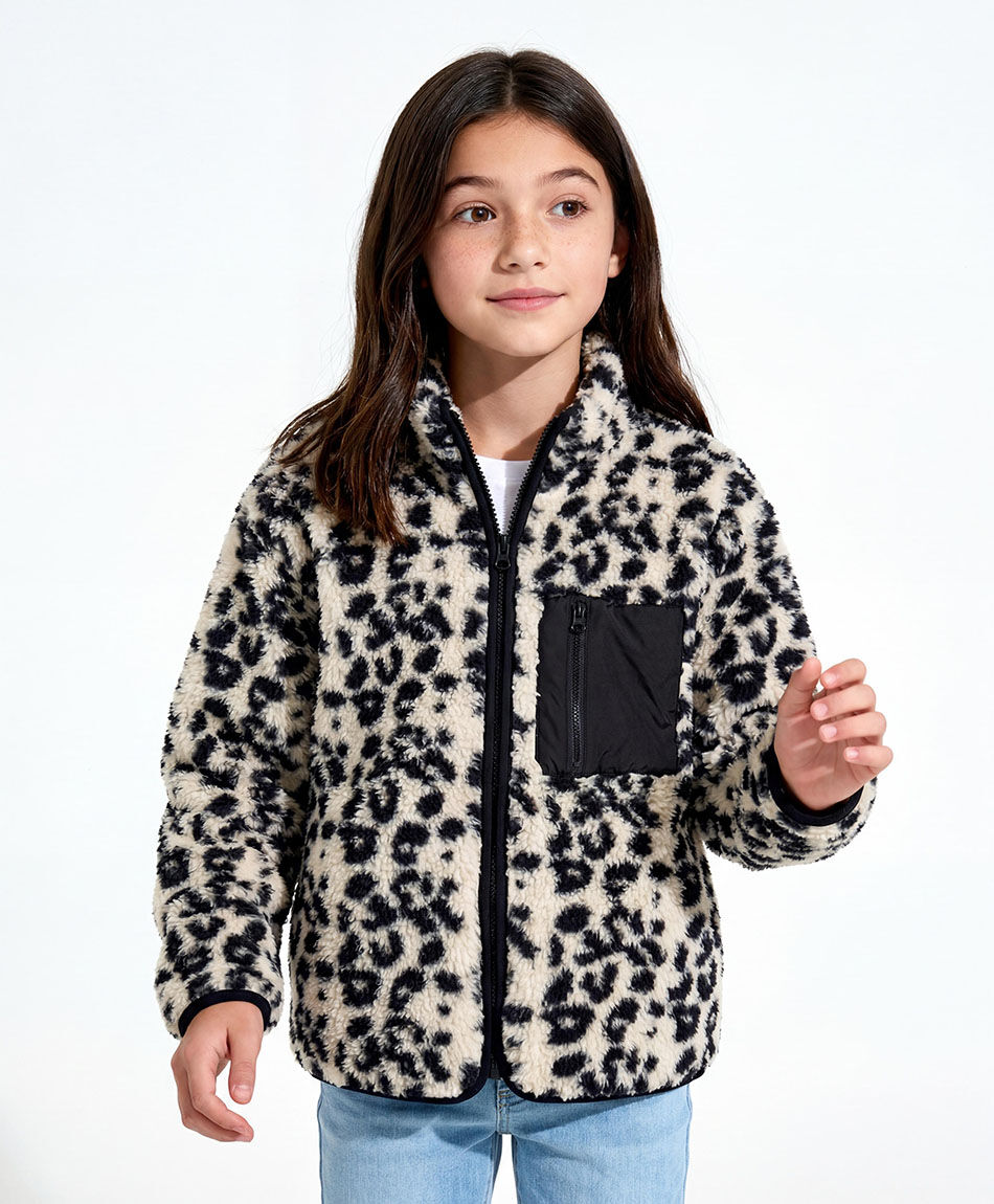 Buzo ni&ntilde;a sherpas animal print