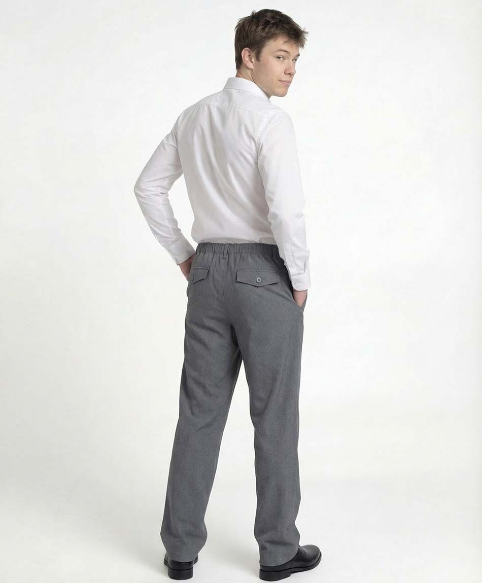 Pantal&oacute;n escolar elasticado gris