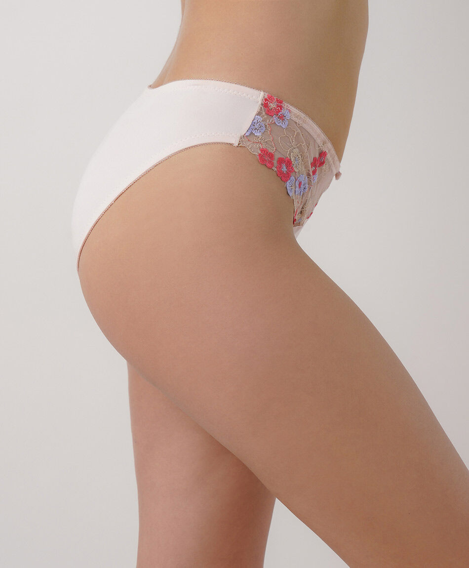 Bombacha bikini mujer mesh mix flores