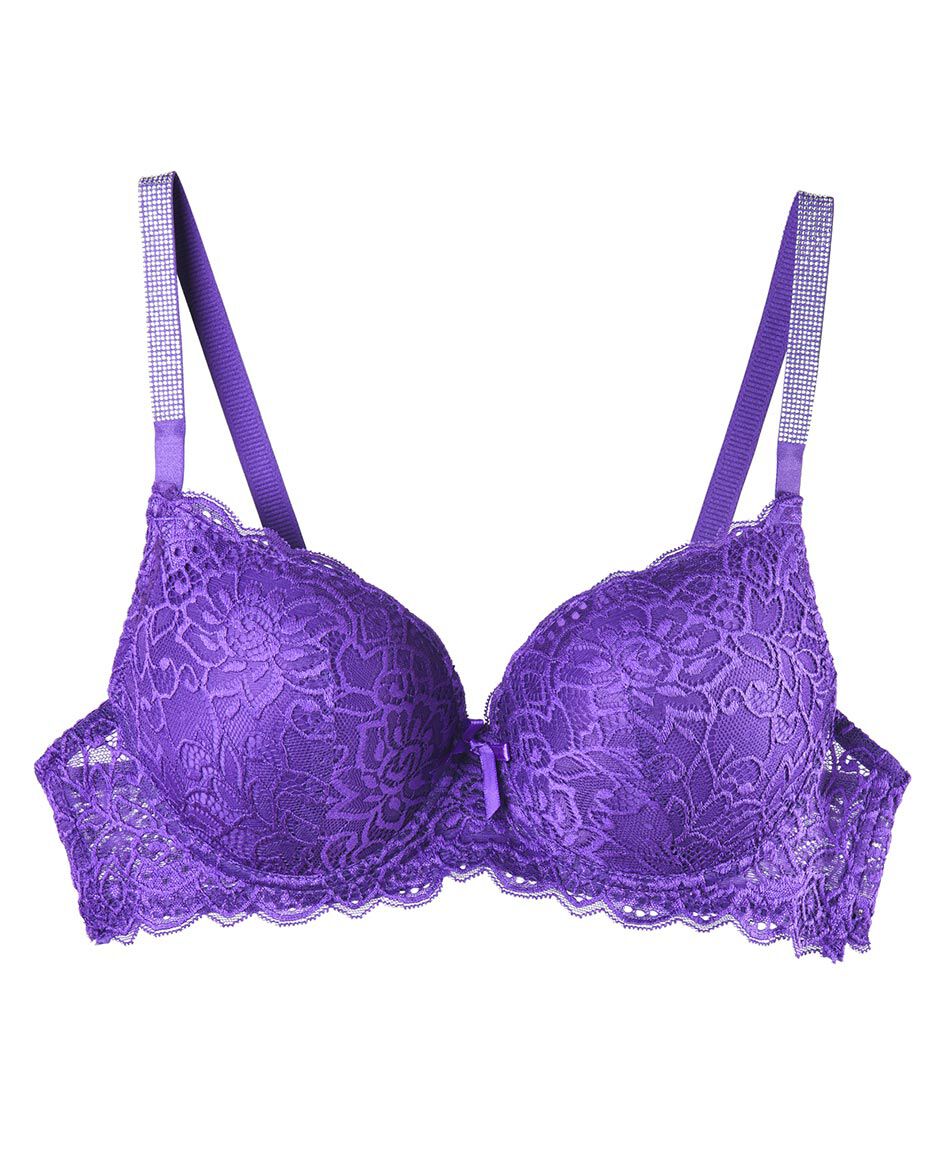 Corpi&ntilde;o mujer push up encajes brillos