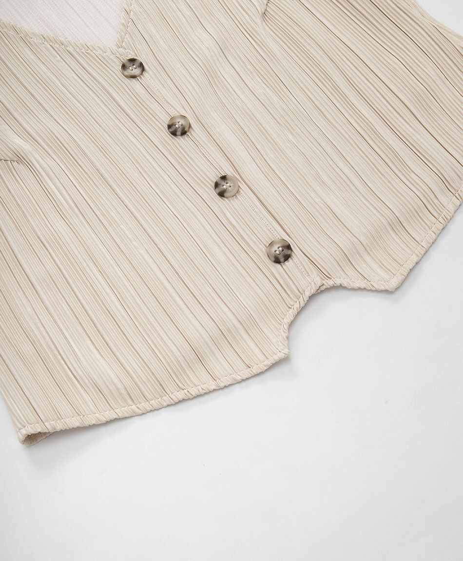 Vest mujer acanalado satinado