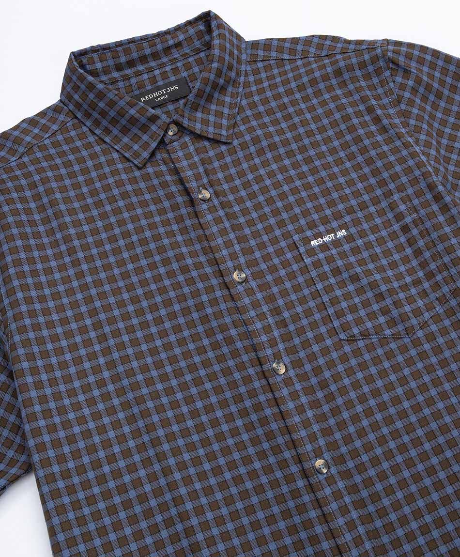 Camisa hombre cuadros manga corta