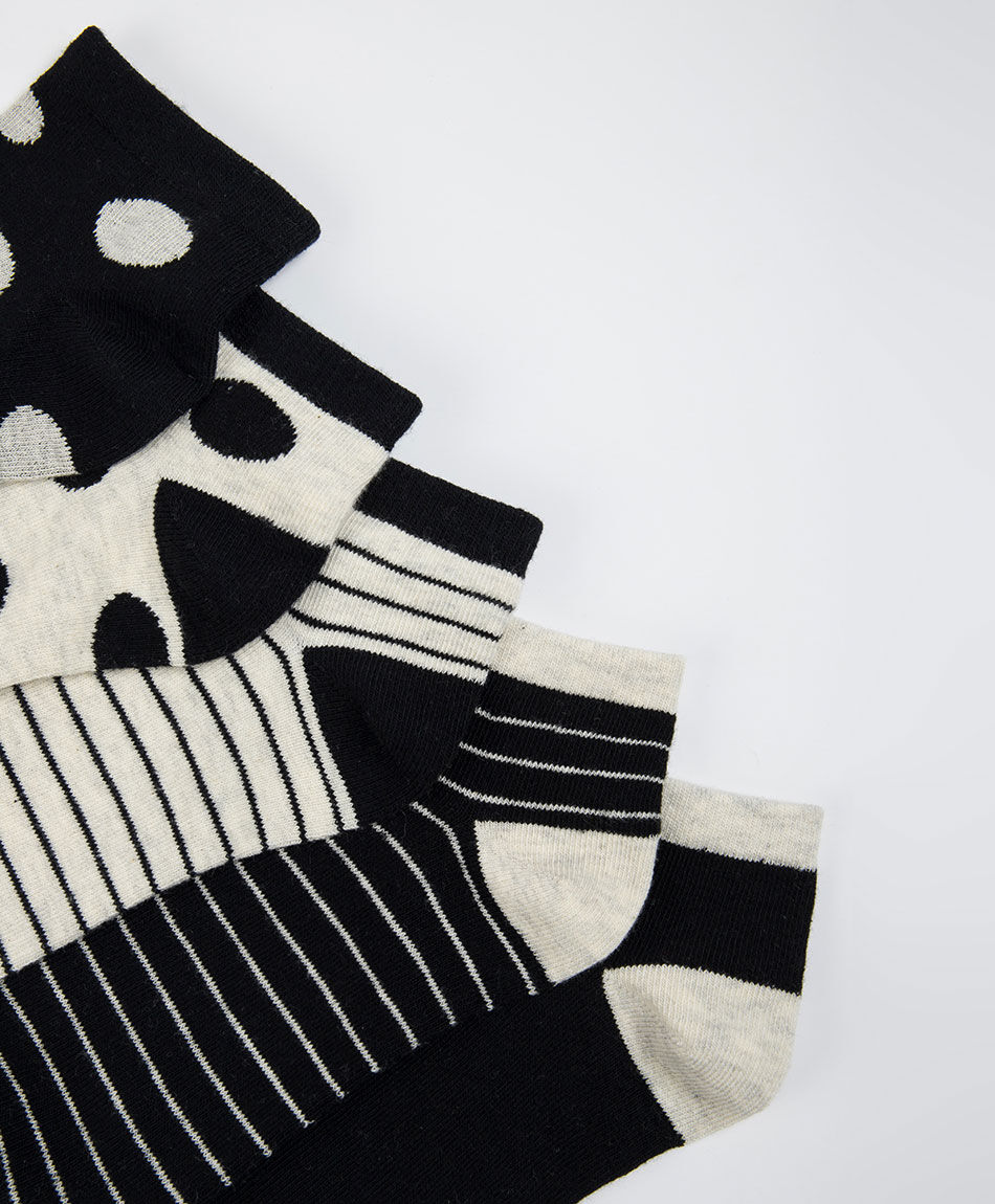 Pack 5 medias mujer cortos lunares