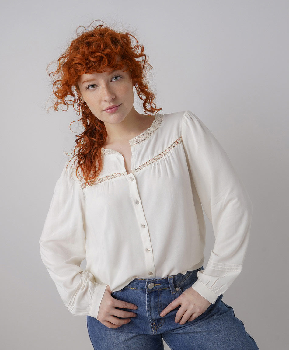 Camisa mujer detalle encajes
