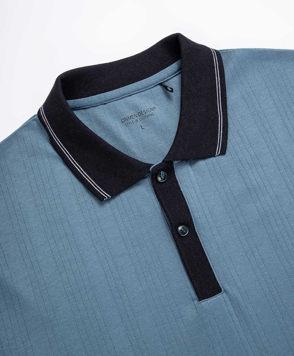 Remera hombre cuello polo blue