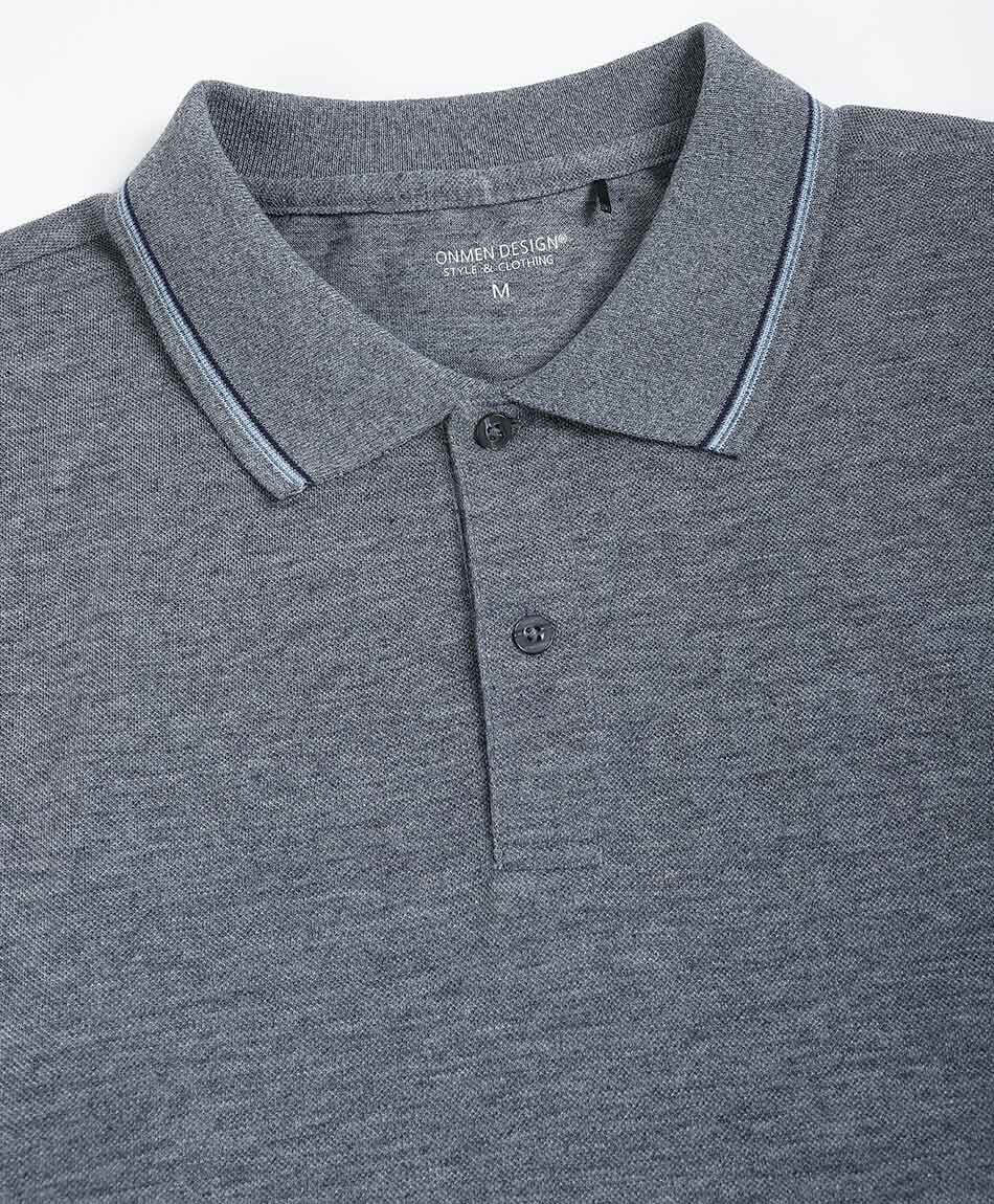 Remera hombre cuello polo gris