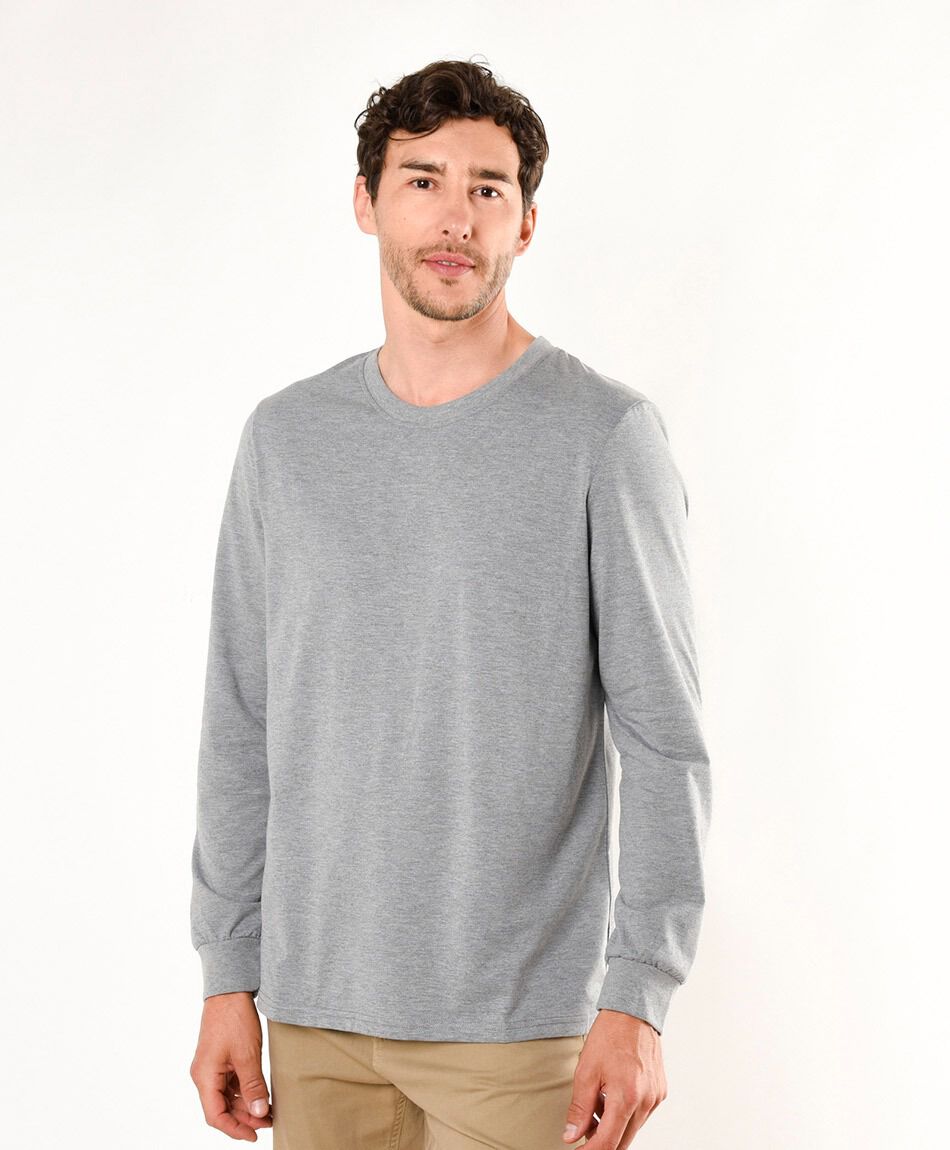 Remera hombre lisa manga larga