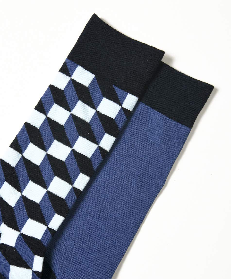 Pack 2 medias hombre cuadros liso