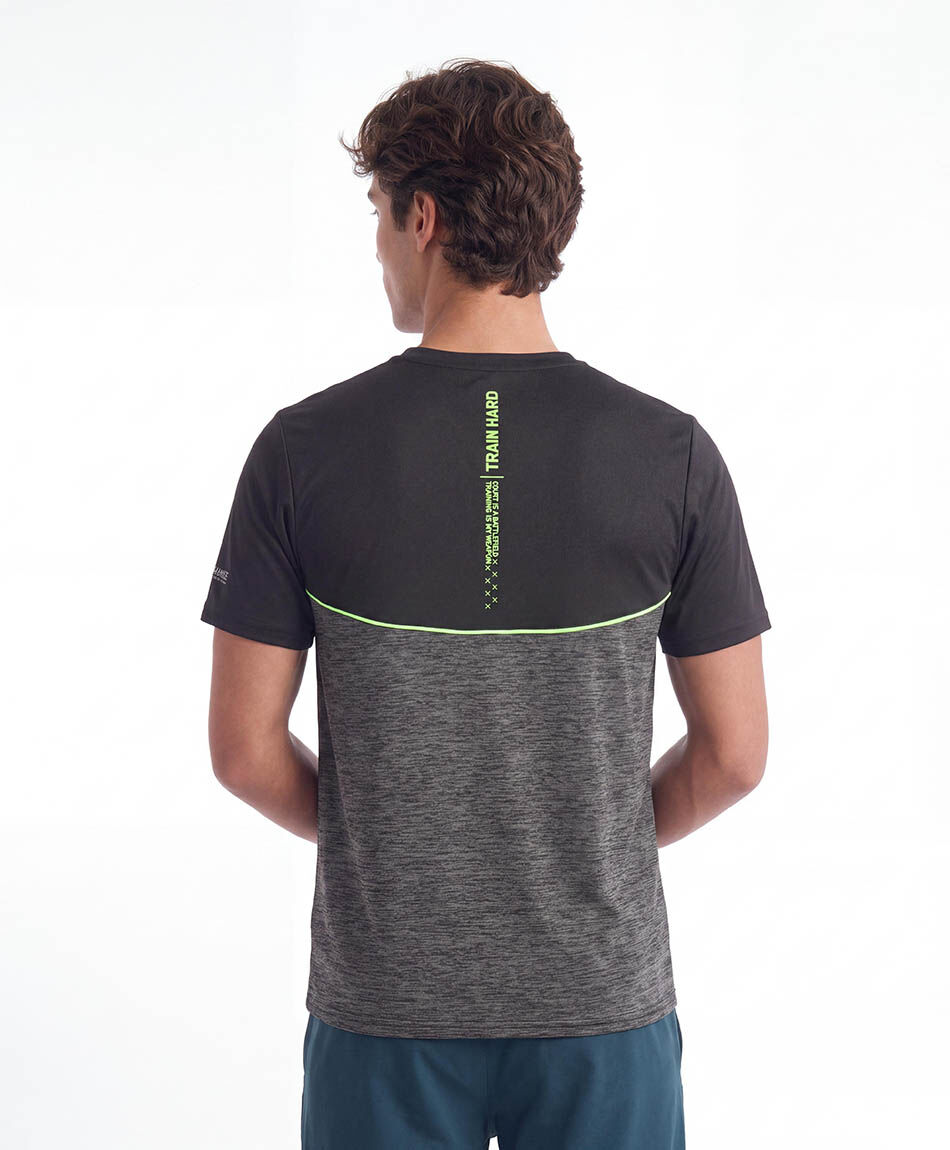 Remera deportiva hombre melange gris