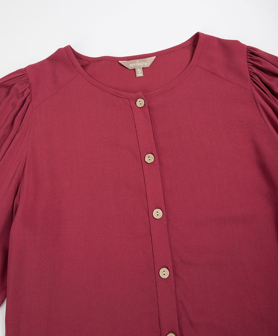 Camisa mujer botones manga globo