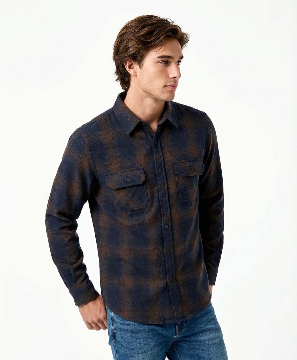 Campera hombre le&ntilde;adora franela escosesa