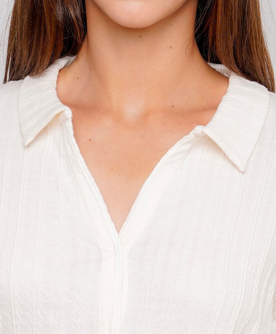 Camisa mujer jacquard pinzada