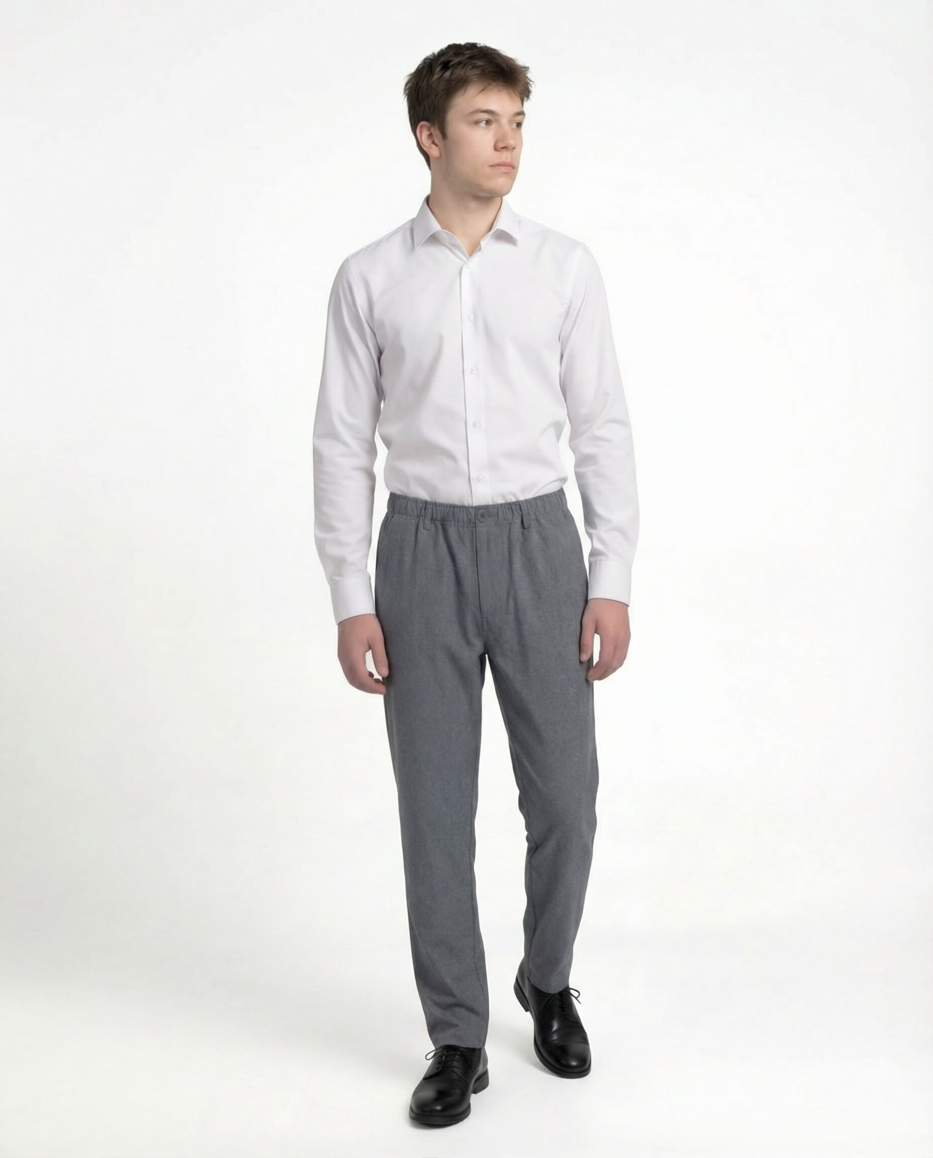 Pantal&oacute;n escolar elasticado gris