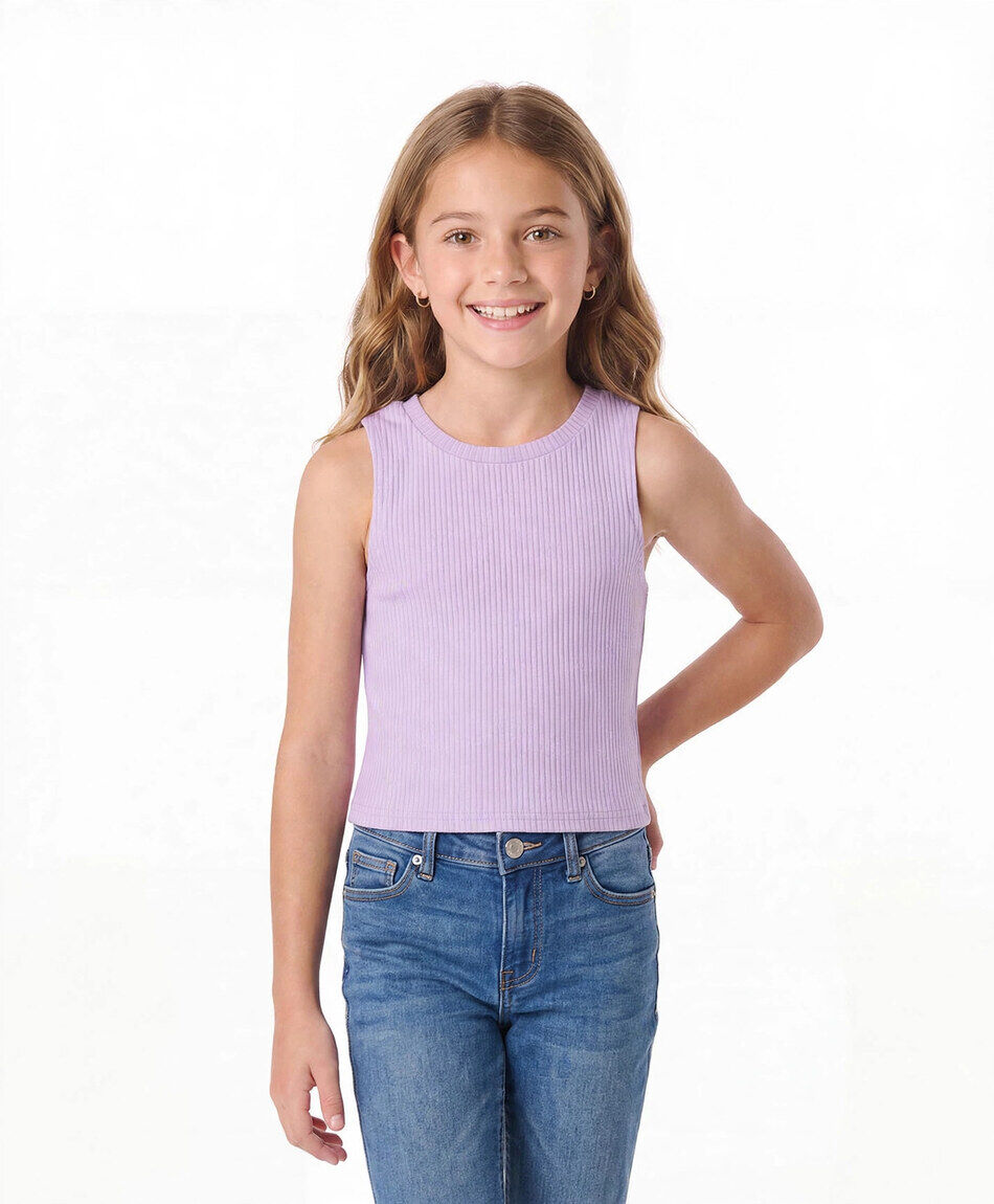 Remera ni&ntilde;a morada sin mangas
