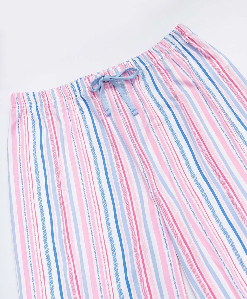 Pijama mujer azul pantal&oacute;n rayas
