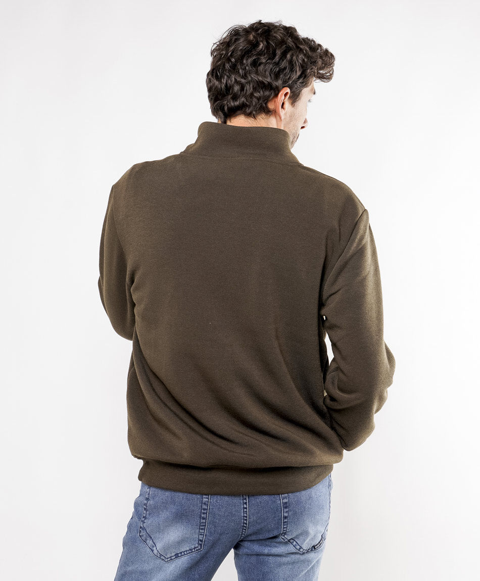 Buzo hombre mini print medio cierre