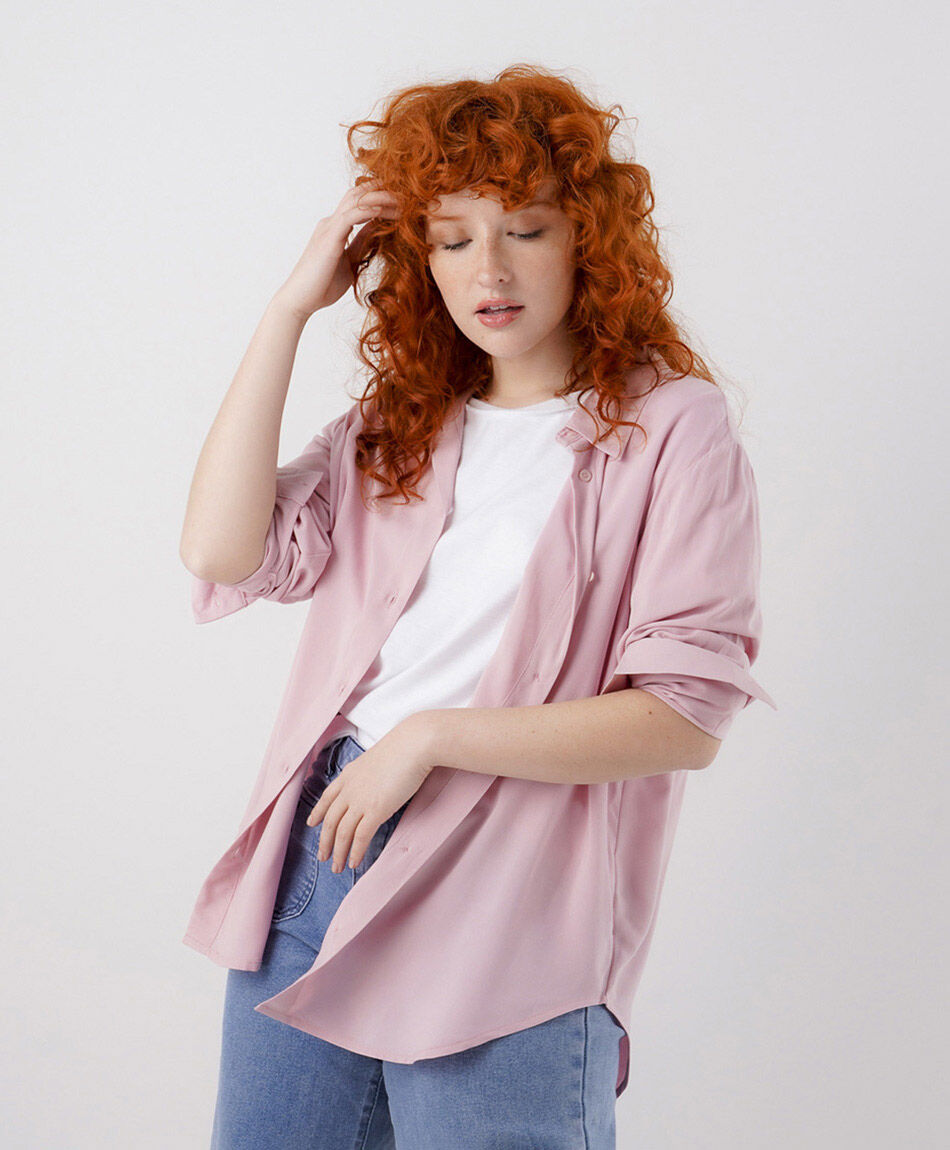 Camisa mujer camisera rosada