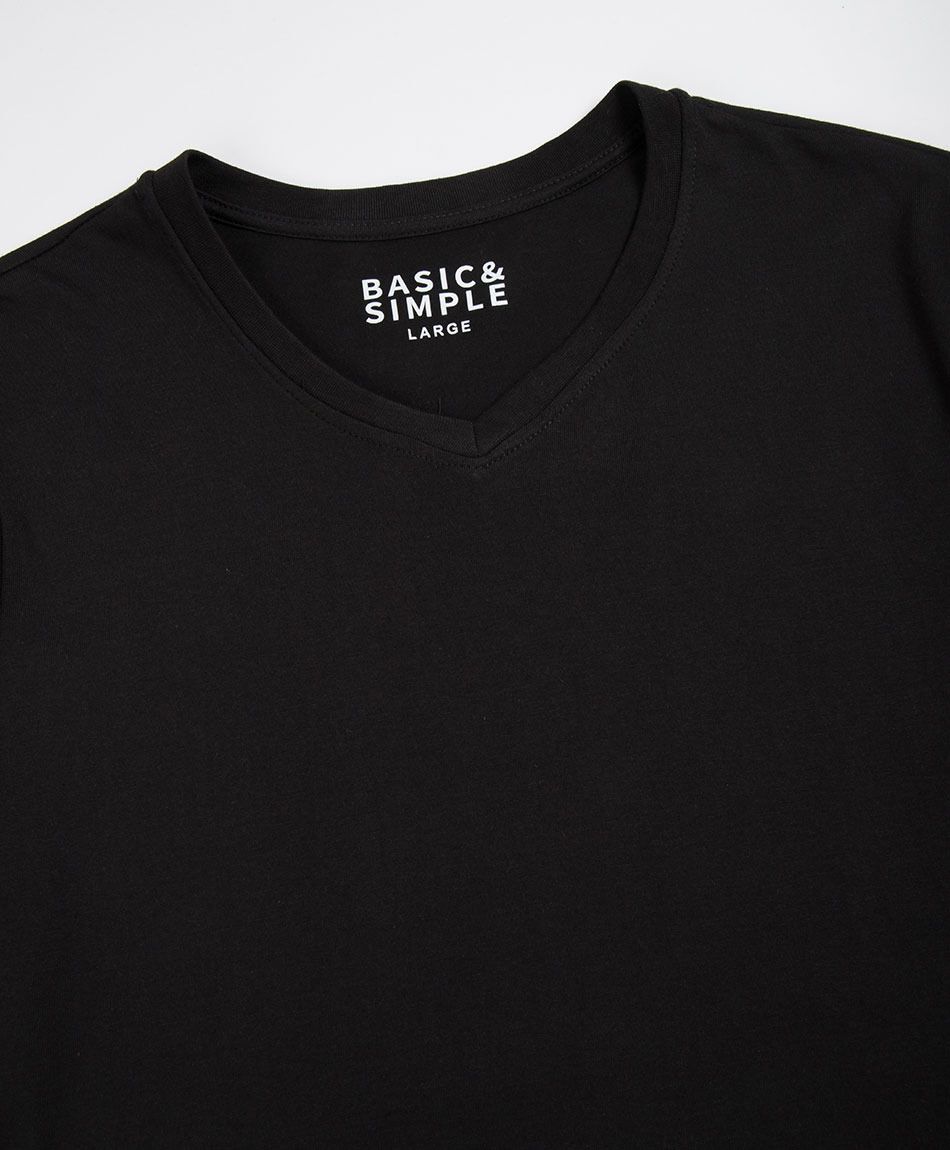 Remera hombre cuello en v lisa