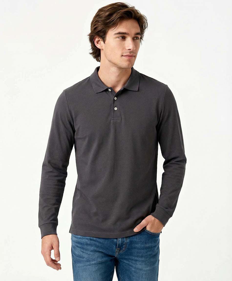 Remera hombre manga larga piqu&eacute;