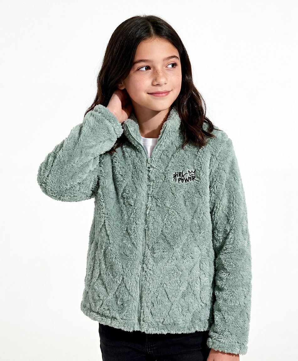 Buzo ni&ntilde;a  sherpas rombo  verde