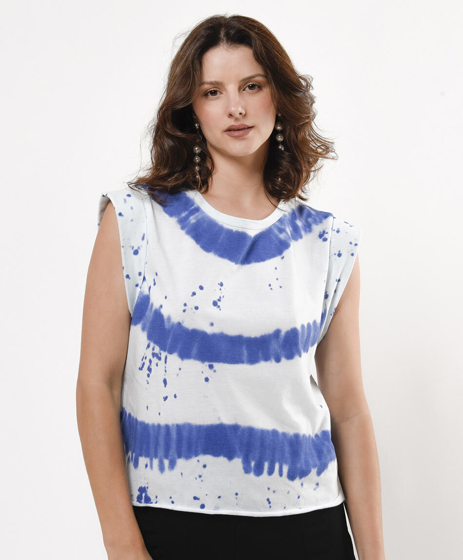 Polera mujer tie dye bicolor