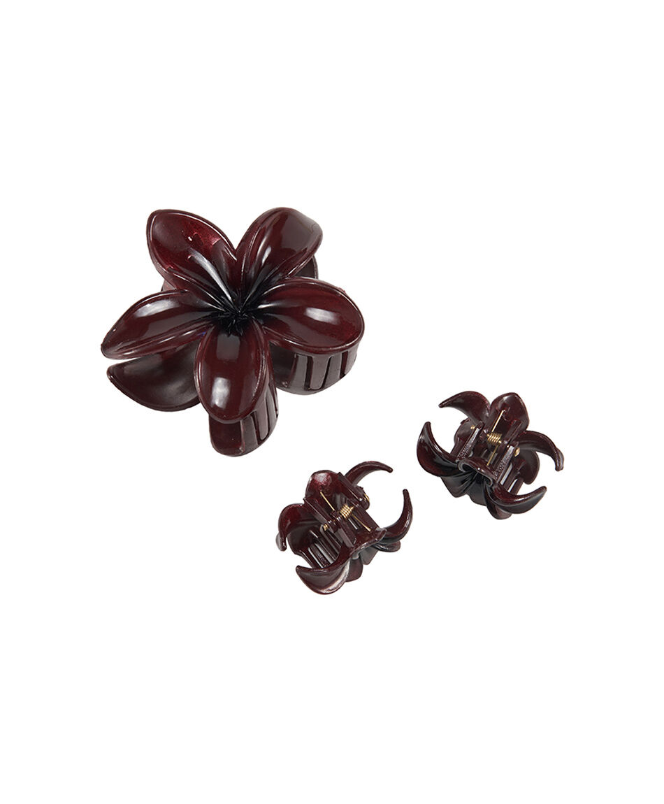 Set 3 pinches mujer flores
