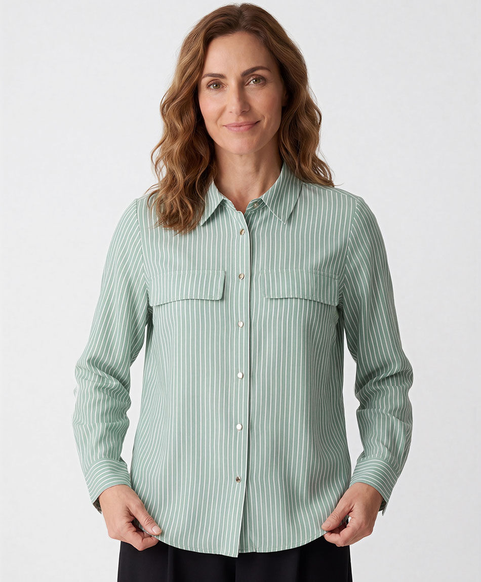 Camisa mujer rayas verde