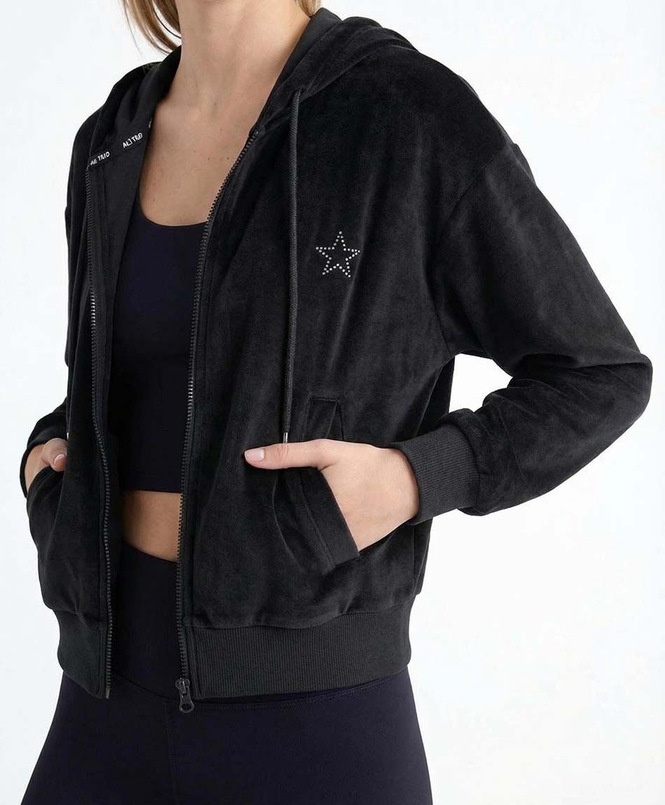 Buzo deportivo mujer plush negro