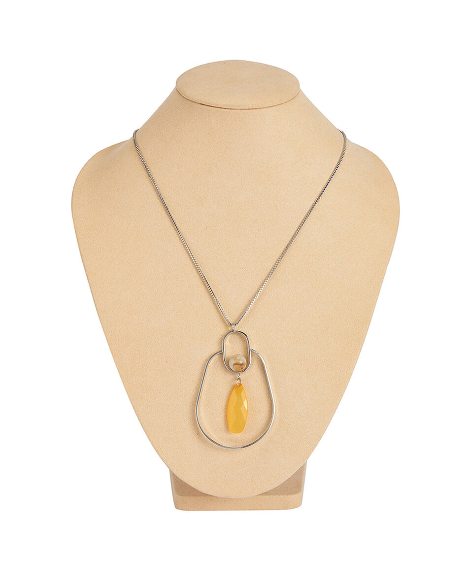 Collar mujer piedra amarilla