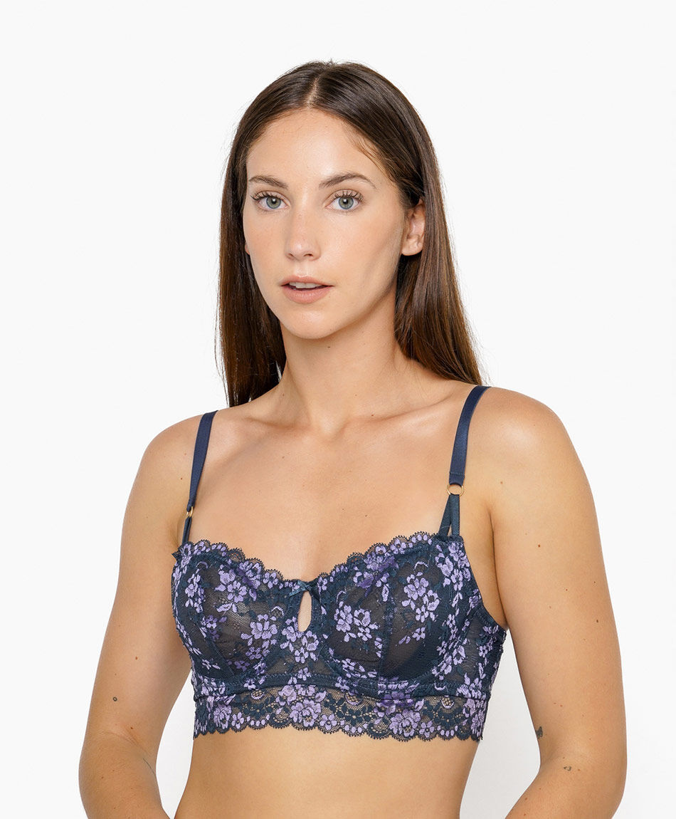 Corpi&ntilde;o mujer bicolor floreado